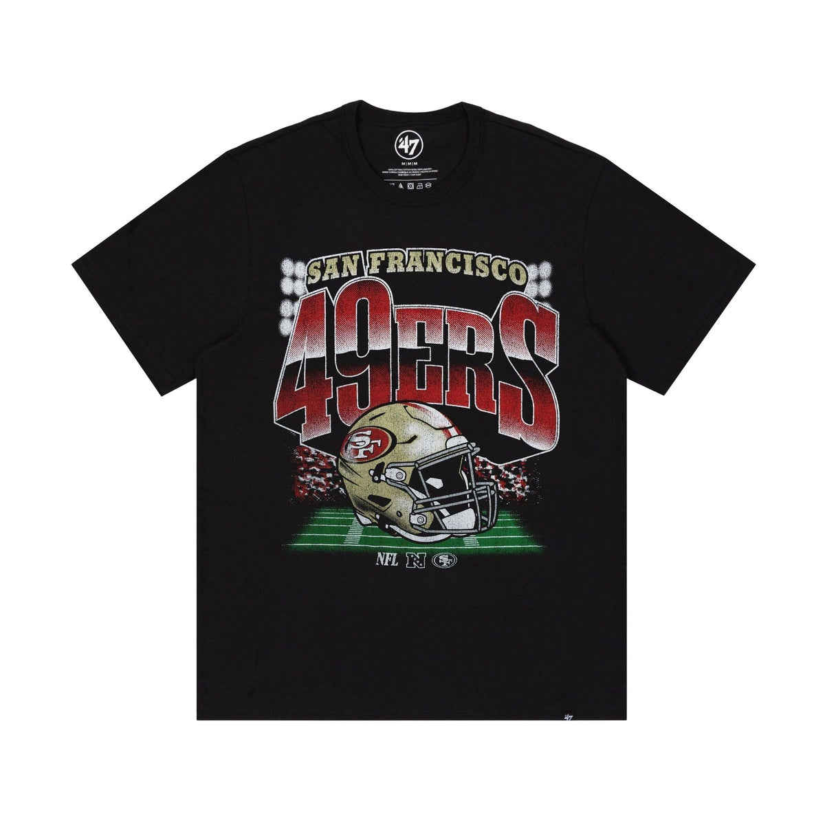 '47 Men's San Francisco 49ers Blindside Franklin T-Shirt in Flint Black