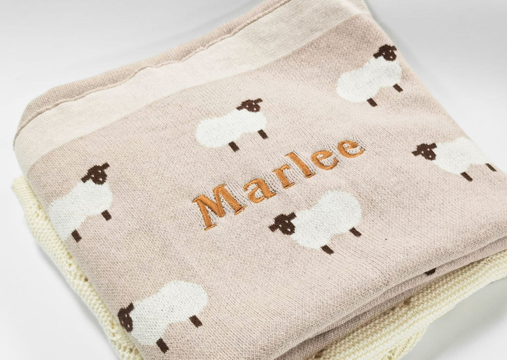 Personalized Baby Sheep Blanket