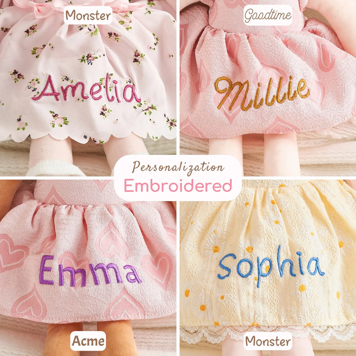 Leyadoll Soft Plush Embroidered Leya Doll, My First Baby Doll