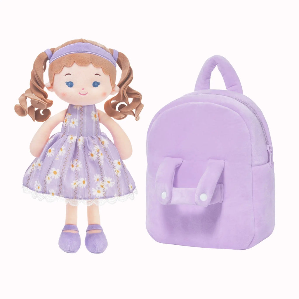 Personalized Daisy Girl Doll Backpack - Purple