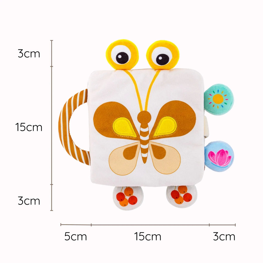 Fluttery Harmony - Soft Rattle Book For Babies