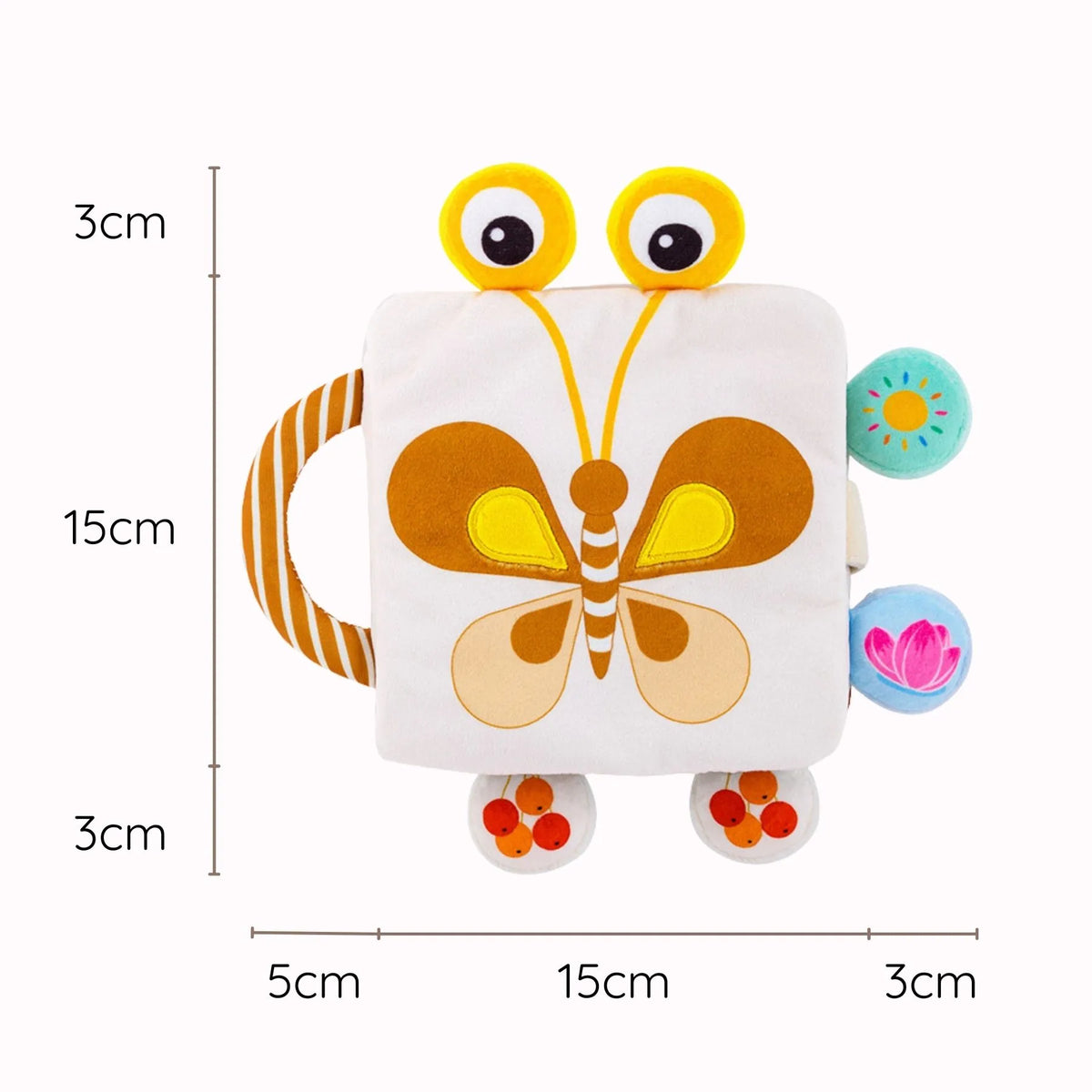 Fluttery Harmony - Soft Rattle Book For Babies