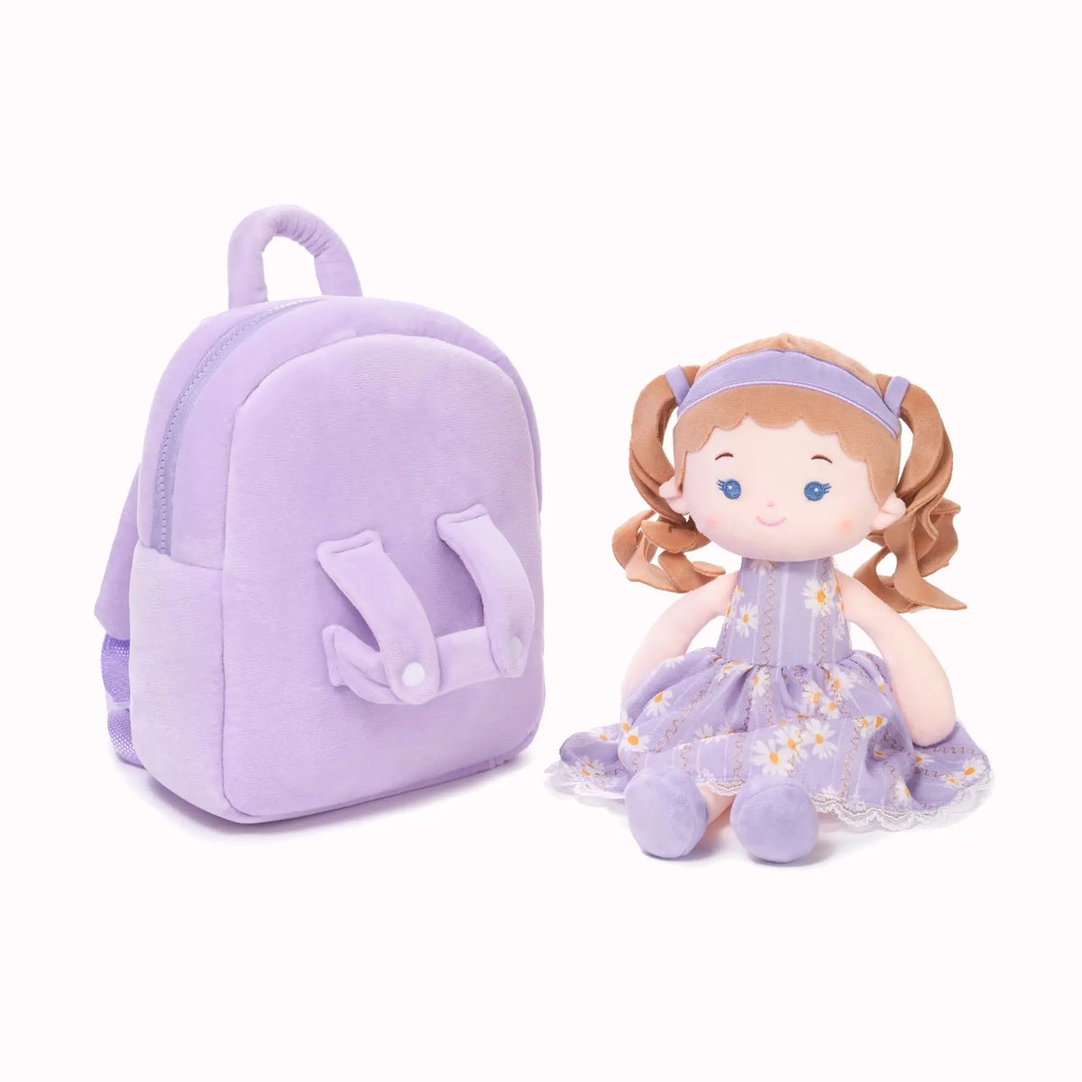 Personalized Daisy Girl Doll Backpack - Purple
